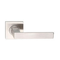 Madinoz Coastal Door Lever Handle on Square Rose Satin Stainless Steel L100ZSSS