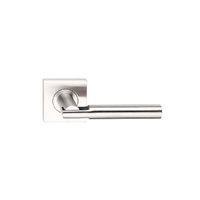 Madinoz Coastal Door Lever Handle on Square Rose Polished Stainless Steel L105ZPSS