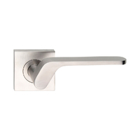 Madinoz Coastal Door Lever Handle on Square Rose Polished Stainless 114ZPSS