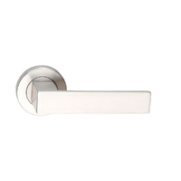 Madinoz L120 Satin Stainless Steel Coastal Round Rose Leversets
