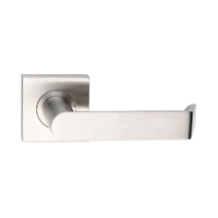 Madinoz Coastal Door Lever Handle on Square Rose Satin Stainless Steel L21ZSSS