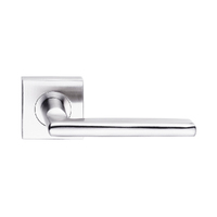 Madinoz Urban Door Lever Handle on Square Rose Polished Stainless L27TZPSS