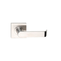 Madinoz Coastal Door Lever Handle on Square Rose Polished Stainless L37ZPSS