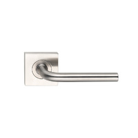 Madinoz Urban Door Lever Handle on Square Rose Polished Stainless Steel L40TZPSS