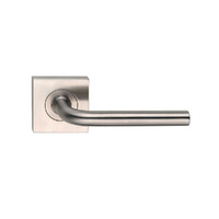 Madinoz Coastal Door Lever Handle on Square Rose Satin Stainless Steel L40ZSSS
