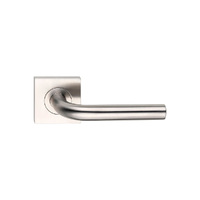Madinoz Urban Door Lever Handle on Square Rose Polished Stainless Steel L45TZPSS