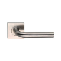 Madinoz Coastal Door Lever Handle on Square Rose Satin Stainless Steel L45ZSSS