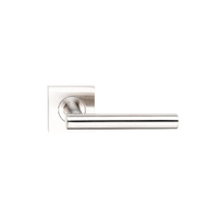 Madinoz Urban Door Lever Handle on Square Rose Polished Stainless Steel L55TZPSS