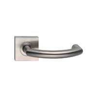 Madinoz Urban Door Lever Handle on Square Rose Satin Stainless Steel L60TZSSS