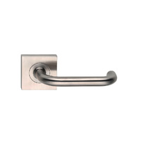 Madinoz Coastal Door Lever Handle on Square Rose Satin Stainless Steel L70ZSSS