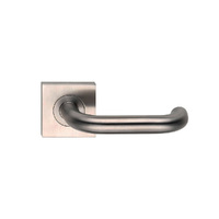 Madinoz Urban Door Lever Handle on Square Rose Satin Stainless Steel L75TZSSS