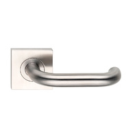 Madinoz Coastal Door Lever Handle on Square Rose Satin Stainless Steel L75ZSSS