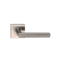 Madinoz Coastal Door Lever Handle on Square Rose Satin Stainless Steel L80ZPSS
