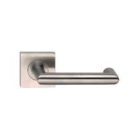 Madinoz Urban Door Lever Handle on Square Rose Satin Stainless Steel L81TZSSS