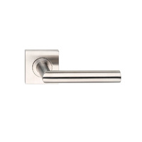 Madinoz Urban Door Lever Handle on Square Rose Polished Stainless Steel L85TZPSS