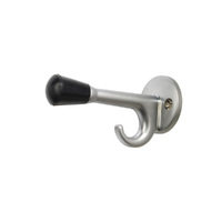 Metlam 102 Coat Hook with Bumper Screw Fix Satin Chrome Plate 102_HOOK_SCP