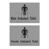 Metlam Toilet Braille Signage  220x150mm - Available in Male and Female Function