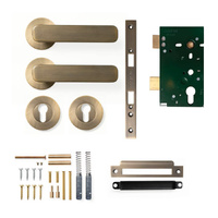 Momo Aspen Solid Brass Lever Entrance Set Dark Brushed Brass ASPL.ENTR.DBB