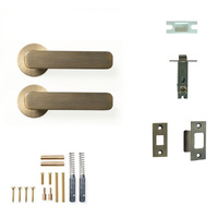 Momo Aspen Door Lever Handle on Round Rose Passage Set Dark Brushed Brass ASPL.TPAS.DBB