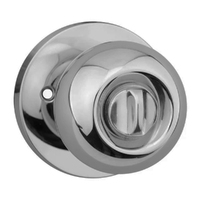N2lok Pila Door Knob on Round Rose Privacy Set Satin Chrome 550R P SCP BP