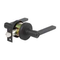 N2lok Decorus Door Lever Entrance Set on Round Rose Clear Pack Matt Black 565R DE MB CP