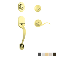 N2lok Charente Door Handle Double Cylinder Flutto on Piatta Entrance Set