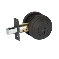 N2lok Forged Brass Deadbolt Round Single Cylinder Box Pack Matt Black A717MBBP