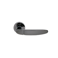 Manital Atena Door Handle Lever Set on Round Rose Passage 50mm Black Chrome AT5/F-NIN