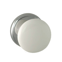 Nidus Cupboard Knob White With Polished Chrome Backplate CCKWHC