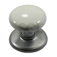 Nidus CDFWHSC Door Knob Corona Passage Set White Satin Chrome w/ Latch