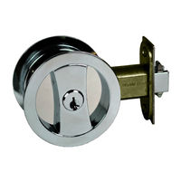 Nidus Cavity Sliding Door Lock Round Entrance Set Polished Chrome CSC-LK-RD-CPV