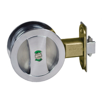 Nidus Cavity Sliding Door Lock Round Privacy Set Satin Chrome CSC-PRI-RD-SCV