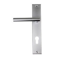 Nidus Domici Door Handle Lever On Longplate Left Hand Satin Chrome LP-DOM-E-SC