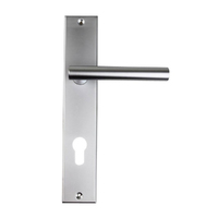 Nidus Domici Door Handle Lever On Longplate Right Hand Satin Chrome LP-DOM-E-SC