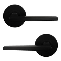 Nidus Door Handle Mediterranean Marino Round Passage Lever Set Black M-MARPASBL-L