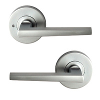 Nidus Door Handle Mediterranean Marino Privacy Lever Set Satin Chrome M-MARPRISC