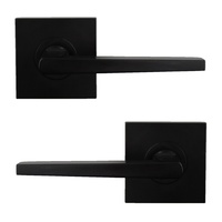 Nidus Door Handle Mediterranean Marino Square Passage Lever Set Black M-MARSQPASBL-L