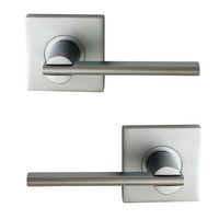 Nidus Door Handle Mediterranean Metro Square Passage Lever Set Satin Chrome