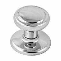 Nidus Wentworth Cupboard Knob White With Polished Chrome Backplate WCKCP