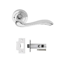 Out of Stock: ETA Late April - Parisi 7041PRICP Apollo Lever on Rose Privacy With Latch Chrome Plate