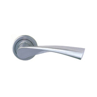 Parisi Sail Door Lever Handle on Rose 52mm Satin Stainless Steel - Available in Passage and Privacy