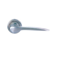 Parisi Slit Door Lever Handle on Rose 52mm Satin Stainless Steel - Available in Passage and Privacy