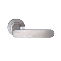 Parisi Isle Door Lever Handle on Rose 52mm Satin Stainless Steel - Available in Passage and Privacy
