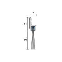 Raven RP2A Brush Strip Seal 1000mm Silver Anodised A2AC1000