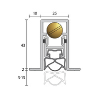 Raven RP70si Automatic Door Bottom Seal Clear Anodised - Available in Various Sizes
