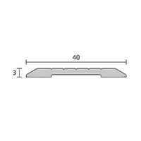 Raven H238 Flat Trim Floor Edging & Stair Tread 1800mm Silver Anodised H238AC