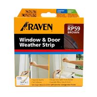 Raven EPDM Door And Window Self Adhesive Weather Strip Brown 5000MM RP59