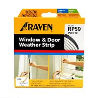 Raven EPDM Door And Window Self Adhesive Weather Strip White 5000MM RP59W