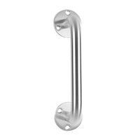 Scope Door Pull Handle on Round Rose 200mm Satin Stainless Steel PHR200.16SS