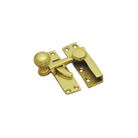 Restocking Soon: ETA End June - Superior Brass Window Sash Fastener Reeded Knob Polished Brass 3115